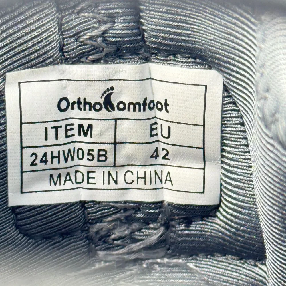 OrthoComfoot Mens 9 Gray Orthopedic Hiking Sandals Closed Toe Cushion Comfort